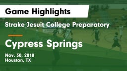 Strake Jesuit College Preparatory vs Cypress Springs  Game Highlights - Nov. 30, 2018