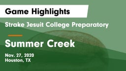 Strake Jesuit College Preparatory vs Summer Creek  Game Highlights - Nov. 27, 2020