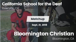 Matchup: California School vs. Bloomington Christian  2018