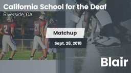 Matchup: California School vs. Blair 2018