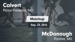 Matchup: Calvert  vs. McDonough  2016