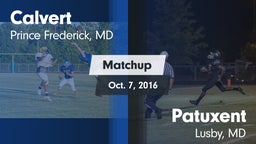 Matchup: Calvert  vs. Patuxent  2016