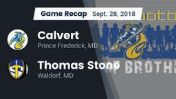 Recap: Calvert  vs. Thomas Stone  2018
