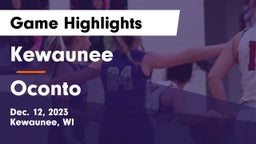 Kewaunee  vs Oconto  Game Highlights - Dec. 12, 2023