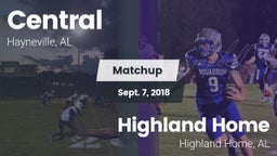 Matchup: Central  vs. Highland Home  2018