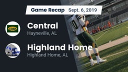 Recap: Central  vs. Highland Home  2019