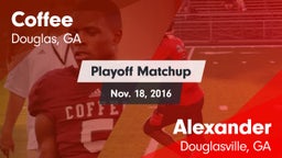 Matchup: Coffee  vs. Alexander  2016