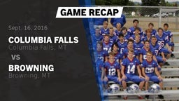 Recap: Columbia Falls  vs. Browning  2016