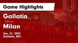 Gallatin  vs Milan  Game Highlights - Jan. 31, 2023