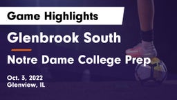 Glenbrook South  vs Notre Dame College Prep Game Highlights - Oct. 3, 2022