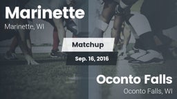 Matchup: Marinette High vs. Oconto Falls  2016
