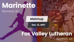 Matchup: Marinette High vs. Fox Valley Lutheran  2017