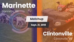 Matchup: Marinette High vs. Clintonville  2018