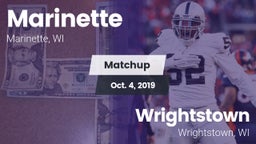Matchup: Marinette High vs. Wrightstown  2019