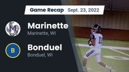 Recap: Marinette  vs. Bonduel  2022