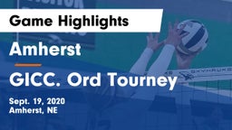 Amherst  vs GICC.   Ord Tourney Game Highlights - Sept. 19, 2020
