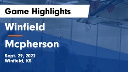 Winfield  vs Mcpherson Game Highlights - Sept. 29, 2022