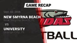 Recap: New Smyrna Beach  vs. University  2016