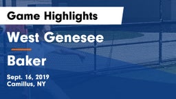 West Genesee  vs Baker  Game Highlights - Sept. 16, 2019
