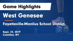 West Genesee  vs Fayetteville-Manlius School District  Game Highlights - Sept. 24, 2019