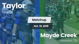 Matchup: Taylor  vs. Mayde Creek  2018