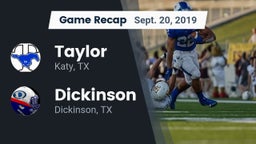 Recap: Taylor  vs. Dickinson  2019