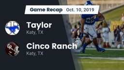 Recap: Taylor  vs. Cinco Ranch  2019
