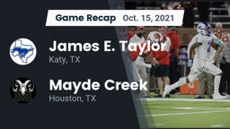 Recap: James E. Taylor  vs. Mayde Creek  2021