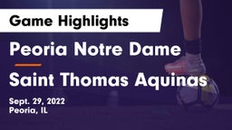 Peoria Notre Dame  vs Saint Thomas Aquinas Game Highlights - Sept. 29, 2022