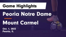 Peoria Notre Dame  vs Mount Carmel  Game Highlights - Oct. 1, 2022