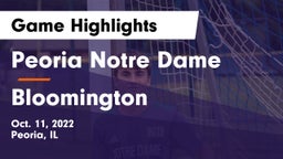 Peoria Notre Dame  vs Bloomington  Game Highlights - Oct. 11, 2022