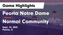 Peoria Notre Dame  vs Normal Community  Game Highlights - Sept. 14, 2023