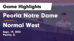 Peoria Notre Dame  vs Normal West  Game Highlights - Sept. 19, 2023