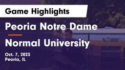 Peoria Notre Dame  vs Normal University  Game Highlights - Oct. 7, 2023