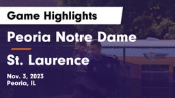 Peoria Notre Dame  vs St. Laurence  Game Highlights - Nov. 3, 2023