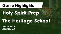 Holy Spirit Prep  vs The Heritage School Game Highlights - Jan. 8, 2019