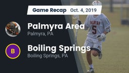 Recap: Palmyra Area  vs. Boiling Springs  2019