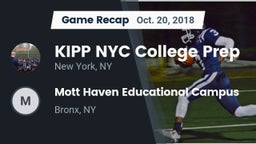 Recap: KIPP NYC College Prep vs. Mott Haven Educational Campus 2018