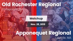 Matchup: Old Rochester vs. Apponequet Regional  2019