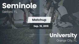 Matchup: Seminole  vs. University  2016
