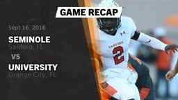 Recap: Seminole  vs. University  2016