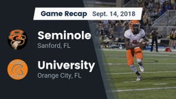 Recap: Seminole  vs. University  2018