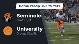 Recap: Seminole  vs. University  2019