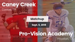 Matchup: Caney Creek High vs. Pro-Vision Academy  2018