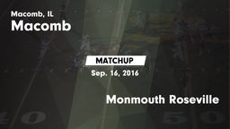 Matchup: Macomb  vs. Monmouth Roseville  2016
