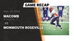 Recap: Macomb  vs. Monmouth Roseville  2016