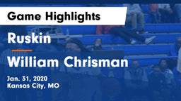 Ruskin  vs William Chrisman  Game Highlights - Jan. 31, 2020