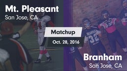 Matchup: Mt. Pleasant High Sc vs. Branham  2016