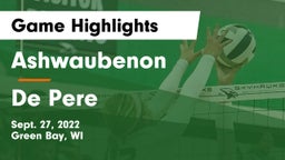 Ashwaubenon  vs De Pere  Game Highlights - Sept. 27, 2022