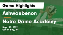 Ashwaubenon  vs Notre Dame Academy Game Highlights - Sept. 29, 2022